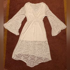 White Lace High Low Dress